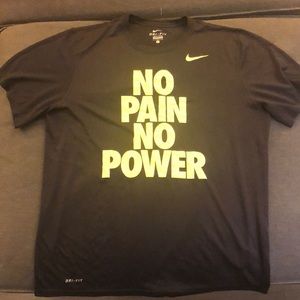 Nike Dri-fit athletic tee, no pain no power black